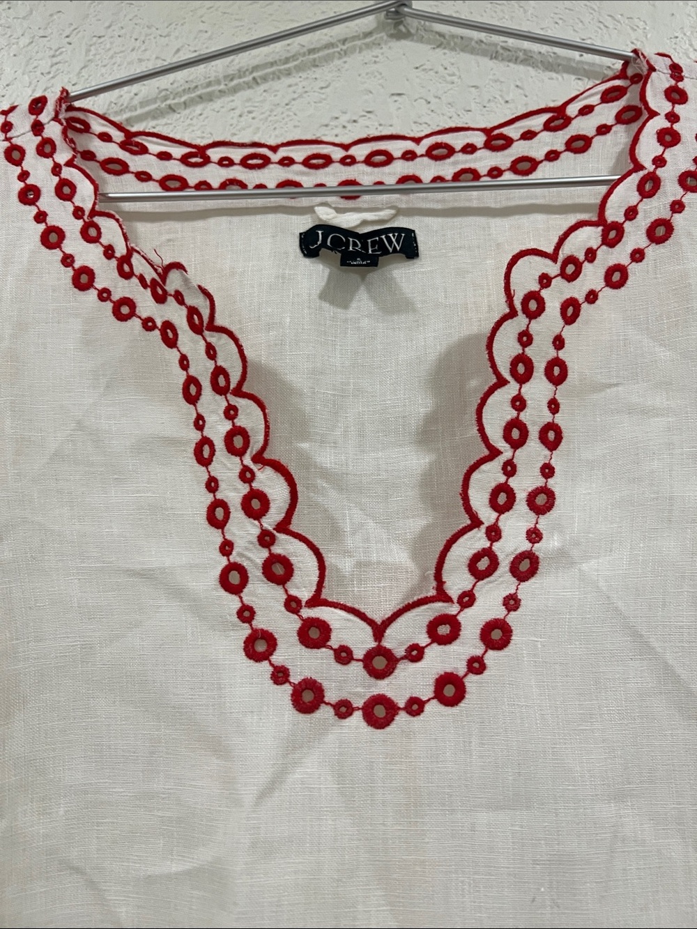 J. Crew Bungalow embroidered dress in linen size Small - Picture 5 of 11